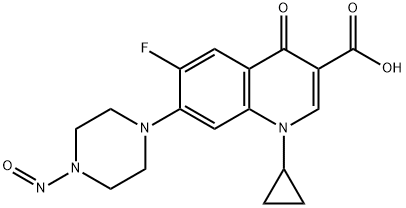 3-Quinolinecarboxylic acid, 1-cyclopropyl-6-fluoro-1,4-dihydro-7-(4-nitroso-1-piperazinyl)-4-oxo- Struktur