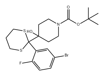 1-Piperidinecarboxylic acid, 4-[2-(5-bromo-2-fluorophenyl)-1,3-dithian-2-yl]-4-hydroxy-, 1,1-dimethylethyl ester