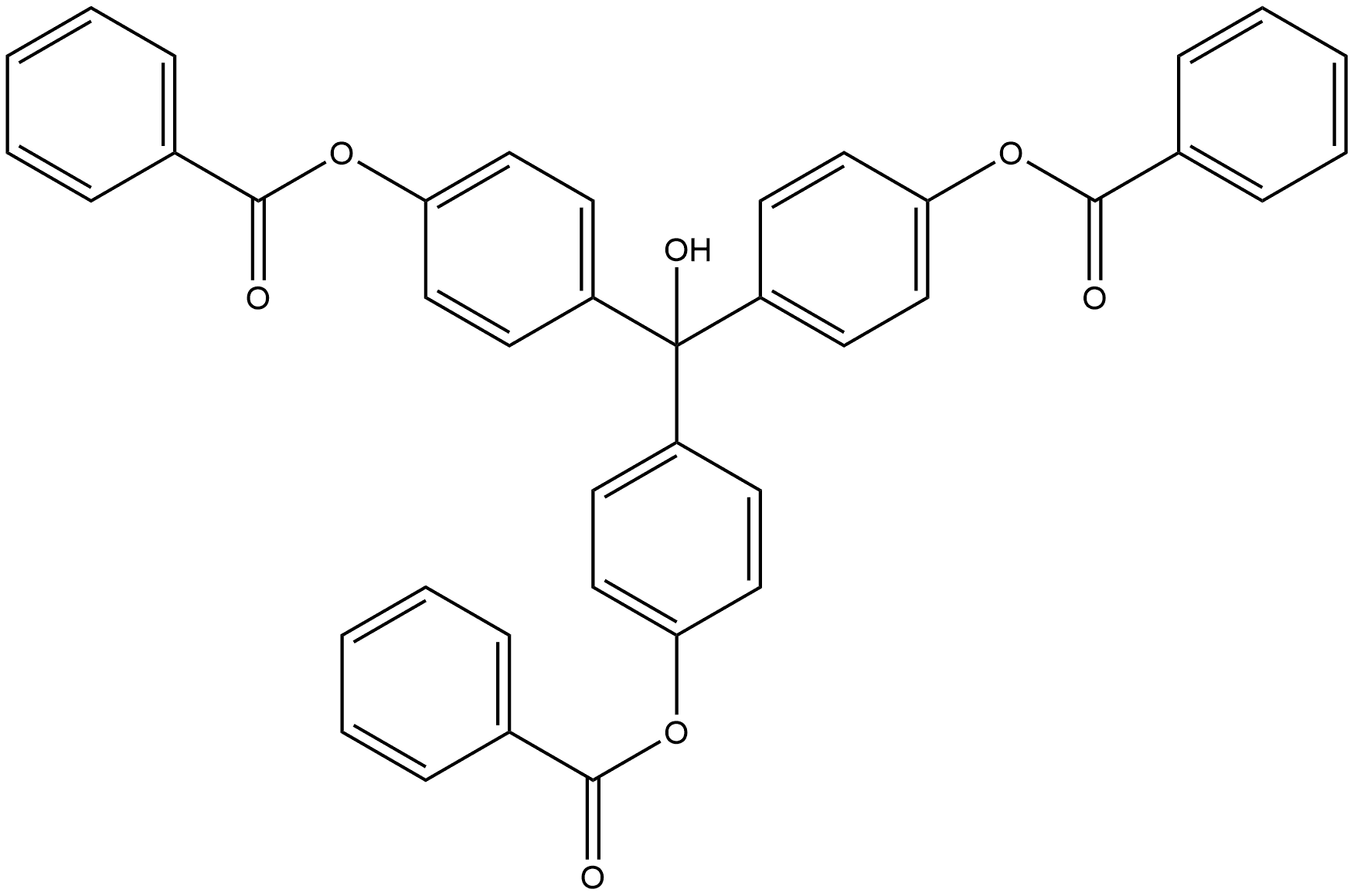 Benzenemethanol, 4-(benzoyloxy)-α,α-bis[4-(benzoyloxy)phenyl]- Struktur