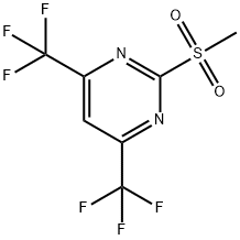 Pyrimidine, 2-(methylsulfonyl)-4,6-bis(trifluoromethyl)- Struktur