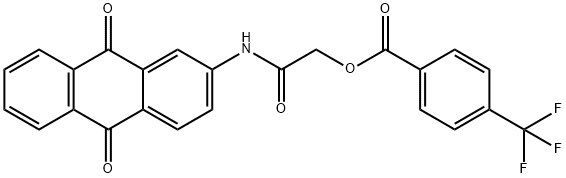 Benzoic acid, 4-(trifluoromethyl)-, 2-[(9,10-dihydro-9,10-dioxo-2-anthracenyl)amino]-2-oxoethyl ester Structure