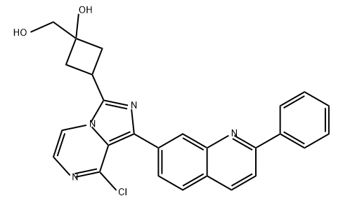 Cyclobutanemethanol, 3-[8-chloro-1-(2-phenyl-7-quinolinyl)imidazo[1,5-a]pyrazin-3-yl]-1-hydroxy- Struktur