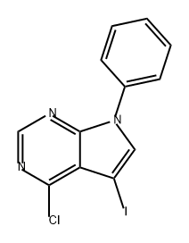 7H-Pyrrolo[2,3-d]pyrimidine, 4-chloro-5-iodo-7-phenyl- 结构式