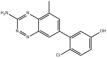 Phenol, 3-(3-amino-5-methyl-1,2,4-benzotriazin-7-yl)-4-chloro- 化学構造式