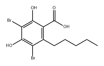 Benzoic acid, 3,5-dibromo-2,4-dihydroxy-6-pentyl- Structure