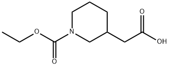 3-Piperidineacetic acid, 1-(ethoxycarbonyl)- 结构式