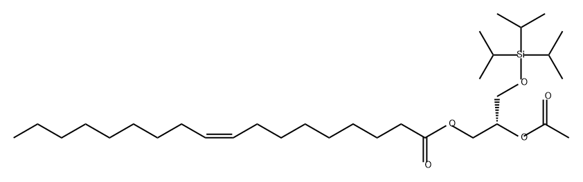 9-Octadecenoic acid (9Z)-, (2R)-2-(acetyloxy)-3-[[tris(1-methylethyl)silyl]oxy]propyl ester Struktur