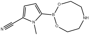 1H-Pyrrole-2-carbonitrile, 1-methyl-5-(tetrahydro-4H-1,3,6,2-dioxazaborocin-2-yl)- 结构式