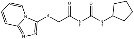 Acetamide, N-[(cyclopentylamino)carbonyl]-2-(1,2,4-triazolo[4,3-a]pyridin-3-ylthio)- Structure