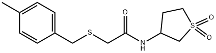Acetamide, 2-[[(4-methylphenyl)methyl]thio]-N-(tetrahydro-1,1-dioxido-3-thienyl)- Structure