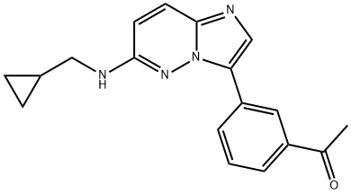 Ethanone, 1-[3-[6-[(cyclopropylmethyl)amino]imidazo[1,2-b]pyridazin-3-yl]phenyl]- Structure