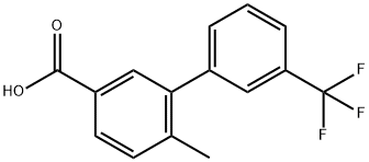 6-Methyl-3'-(trifluoromethyl)-[1,1'-biphenyl]-3-carboxylic acid 化学構造式