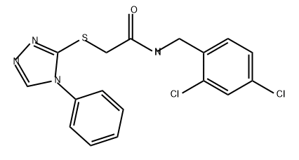 N-(2,4-二氯苄基)-2-((4-苯基-4H-1,2,4-三唑-3-基)硫基)乙酰胺, 869714-38-5, 结构式