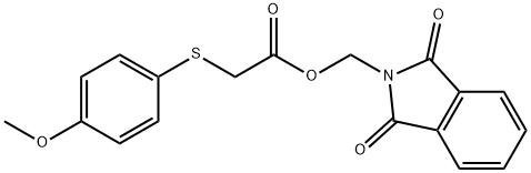 Acetic acid, 2-[(4-methoxyphenyl)thio]-, (1,3-dihydro-1,3-dioxo-2H-isoindol-2-yl)methyl ester Struktur