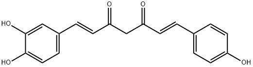 1,6-Heptadiene-3,5-dione, 1-(3,4-dihydroxyphenyl)-7-(4-hydroxyphenyl)-, (1E,6E)-,869789-09-3,结构式