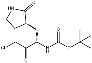 ((S)-4-氯-3-氧代-1-((S)-2-氧代吡咯烷-3-基)丁-2-基)氨基甲酸叔丁酯 结构式