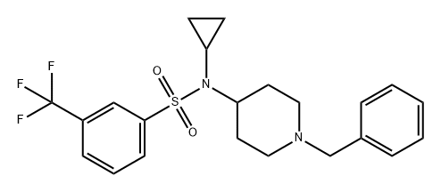 Benzenesulfonamide, N-cyclopropyl-N-[1-(phenylmethyl)-4-piperidinyl]-3-(trifluoromethyl)- 化学構造式