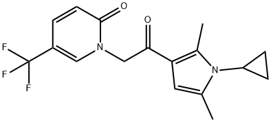2(1H)-Pyridinone, 1-[2-(1-cyclopropyl-2,5-dimethyl-1H-pyrrol-3-yl)-2-oxoethyl]-5-(trifluoromethyl)- Structure