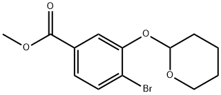 Benzoic acid, 4-bromo-3-[(tetrahydro-2H-pyran-2-yl)oxy]-, methyl ester Structure