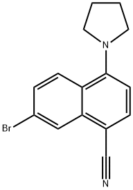 1-Naphthalenecarbonitrile, 7-bromo-4-(1-pyrrolidinyl)- 化学構造式