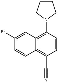 1-Naphthalenecarbonitrile, 6-bromo-4-(1-pyrrolidinyl)- Structure