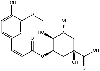 Cyclohexanecarboxylic acid, 1,3,4-trihydroxy-5-[[(2Z)-3-(4-hydroxy-3-methoxyphenyl)-1-oxo-2-propen-1-yl]oxy]-, (1R,3R,4S,5R)- Structure