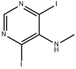 5-Pyrimidinamine, 4,6-diiodo-N-methyl- Struktur
