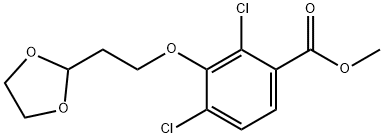 Benzoic acid, 2,4-dichloro-3-[2-(1,3-dioxolan-2-yl)ethoxy]-, methyl ester Struktur