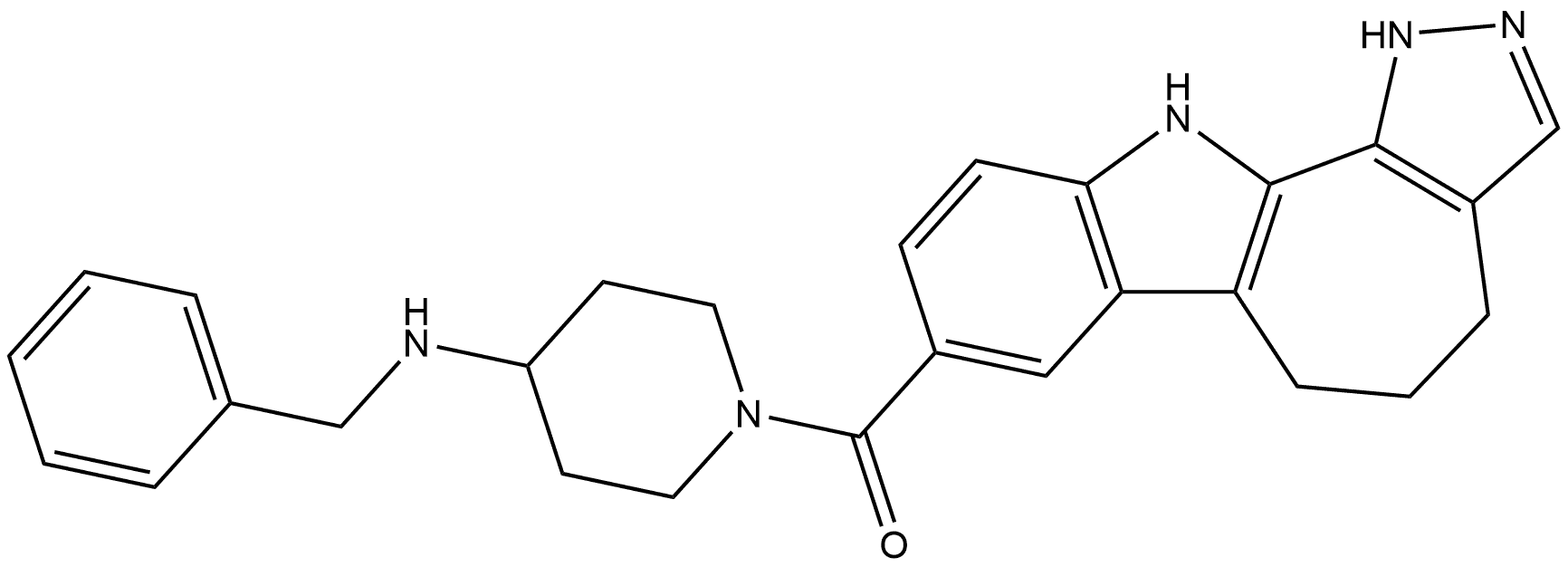 871206-82-5 (4-(benzylamino)piperidin-1-yl)(4,5,6,11-tetrahydro-1H-pyrazolo[4',3':6,7]cyclohepta[1,2-b]indol-8-yl)methanone