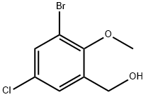 Benzenemethanol, 3-bromo-5-chloro-2-methoxy- Structure