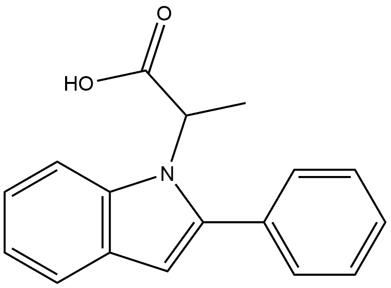 1H-Indole-1-acetic acid, α-methyl-2-phenyl- Structure