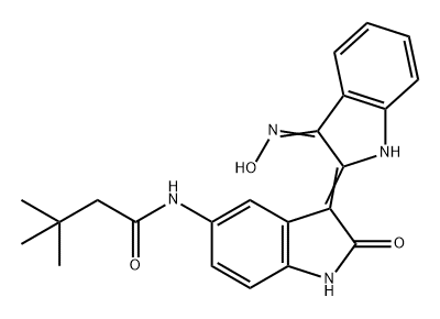 Butanamide, N-[3-[1,3-dihydro-3-(hydroxyimino)-2H-indol-2-ylidene]-2,3-dihydro-2-oxo-1H-indol-5-yl]-3,3-dimethyl-|化合物 ANTIPROLIFERATIVE AGENT-39