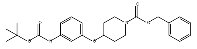 1-Piperidinecarboxylic acid, 4-[3-[[(1,1-dimethylethoxy)carbonyl]amino]phenoxy]-, phenylmethyl ester,872037-68-8,结构式