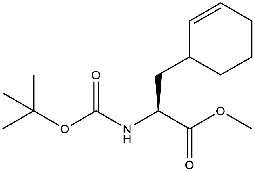 2-Cyclohexene-1-propanoic acid, α-[[(1,1-dimethylethoxy)carbonyl]amino]-, methyl ester, (αS)-,872092-12-1,结构式