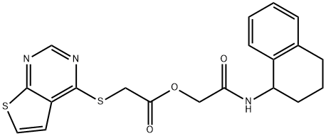 Acetic acid, 2-(thieno[2,3-d]pyrimidin-4-ylthio)-, 2-oxo-2-[(1,2,3,4-tetrahydro-1-naphthalenyl)amino]ethyl ester|