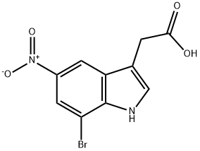 2-(7-Bromo-5-nitro-1H-indol-3-yl)acetic acid Struktur