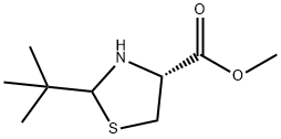 4-Thiazolidinecarboxylic acid, 2-(1,1-dimethylethyl)-, methyl ester, (4R)- Structure