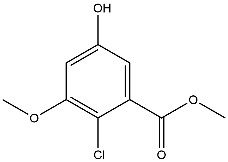 Methyl 2-chloro-5-hydroxy-3-methoxybenzoate 化学構造式