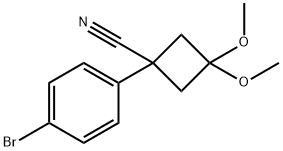 Cyclobutanecarbonitrile, 1-(4-bromophenyl)-3,3-dimethoxy- 化学構造式