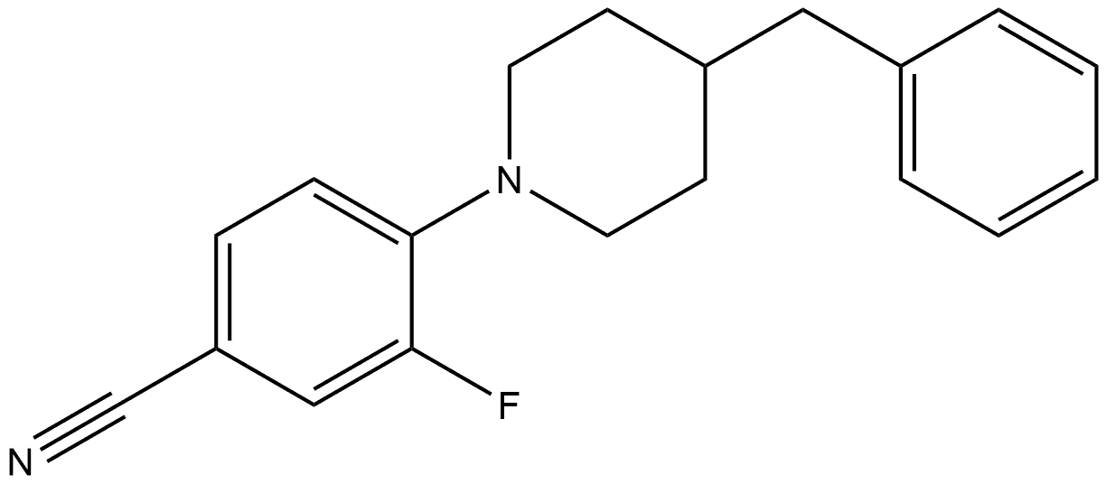 3-Fluoro-4-[4-(phenylmethyl)-1-piperidinyl]benzonitrile Structure