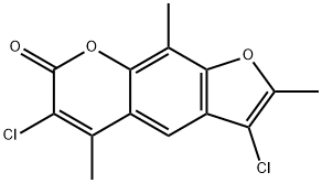 7H-Furo[3,2-g][1]benzopyran-7-one, 3,6-dichloro-2,5,9-trimethyl- Struktur