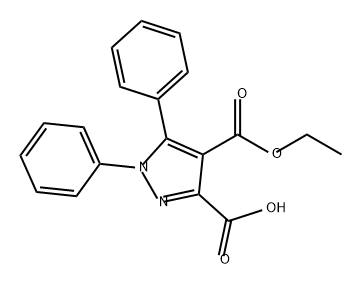 1H-Pyrazole-3,4-dicarboxylic acid, 1,5-diphenyl-, 4-ethyl ester Structure