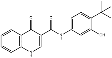 3-Quinolinecarboxamide, N-[4-(1,1-dimethylethyl)-3-hydroxyphenyl]-1,4-dihydro-4-oxo- Structure