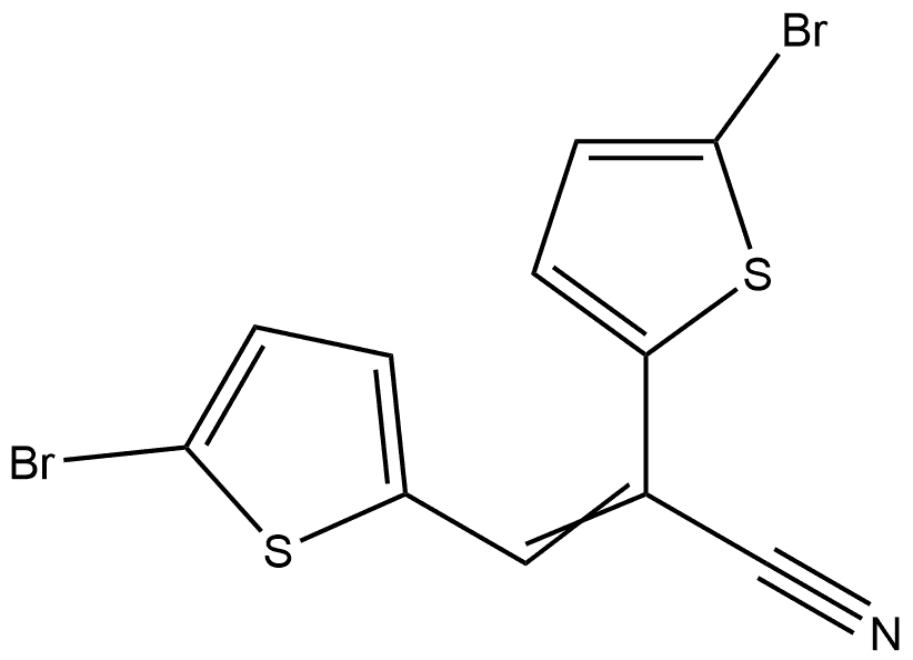 2-Thiopheneacetonitrile, 5-bromo-α-[(5-bromo-2-thienyl)methylene]- 化学構造式