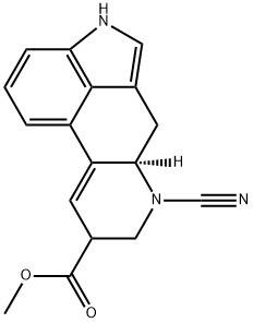 Ergoline-8-carboxylic acid, 6-cyano-9,10-didehydro-, methyl ester (9CI) Structure