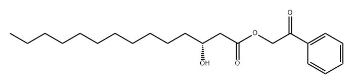Tetradecanoic acid, 3-hydroxy-, 2-oxo-2-phenylethyl ester, (3R)- Structure