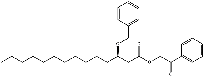Tetradecanoic acid, 3-(phenylmethoxy)-, 2-oxo-2-phenylethyl ester, (3R)-,87357-66-2,结构式