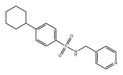 4-环己基-N-[(吡啶-4-基)甲基]苯并-1-磺酰胺,873588-27-3,结构式