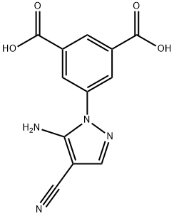 1,3-Benzenedicarboxylic acid, 5-(5-amino-4-cyano-1H-pyrazol-1-yl)- Structure