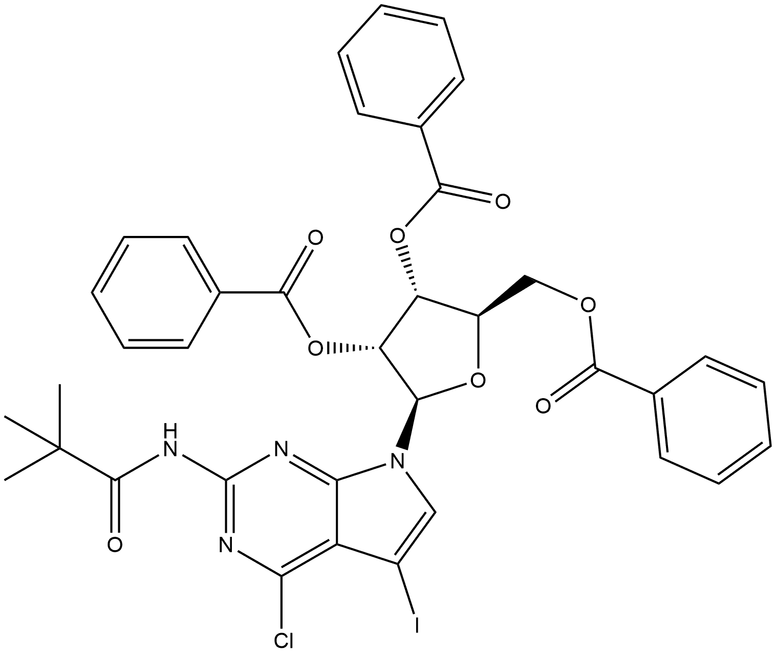Propanamide, N-[4-chloro-5-iodo-7-(2,3,5-tri-O-benzoyl-β-D-ribofuranosyl)-7H-pyrrolo[2,3-d]pyrimidin-2-yl]-2,2-dimethyl-